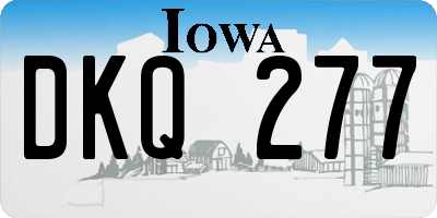 IA license plate DKQ277