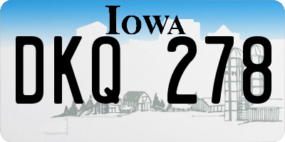 IA license plate DKQ278