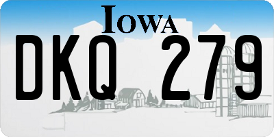 IA license plate DKQ279