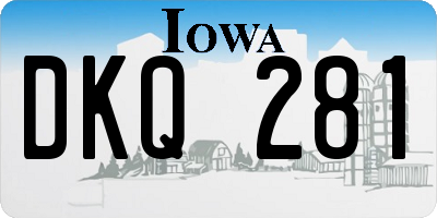 IA license plate DKQ281