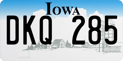 IA license plate DKQ285