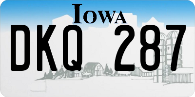 IA license plate DKQ287