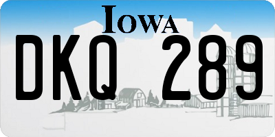IA license plate DKQ289