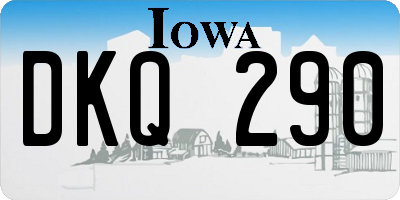 IA license plate DKQ290