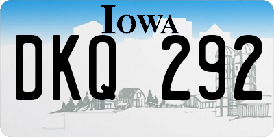 IA license plate DKQ292