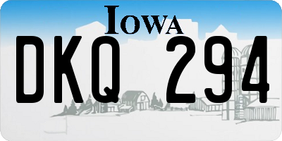 IA license plate DKQ294