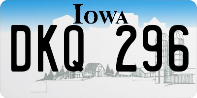 IA license plate DKQ296