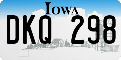 IA license plate DKQ298