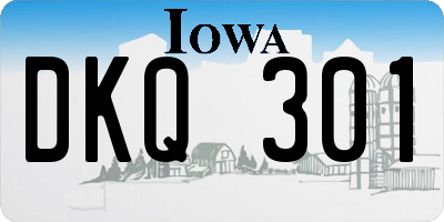 IA license plate DKQ301