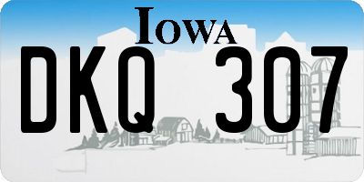 IA license plate DKQ307