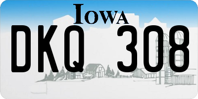 IA license plate DKQ308