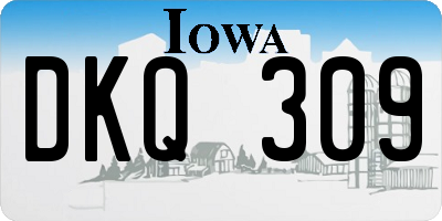 IA license plate DKQ309