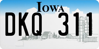 IA license plate DKQ311