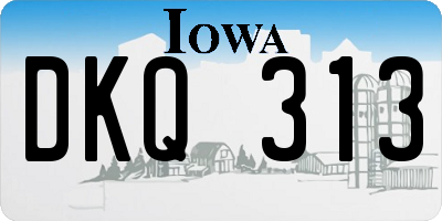 IA license plate DKQ313