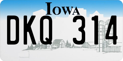 IA license plate DKQ314