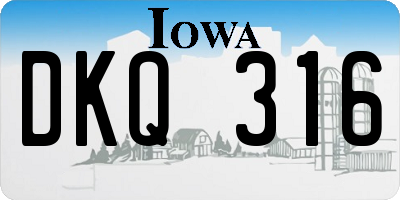 IA license plate DKQ316