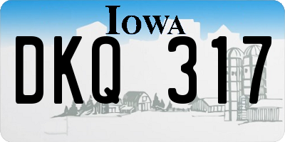 IA license plate DKQ317