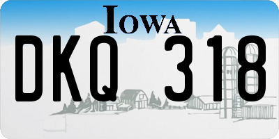 IA license plate DKQ318