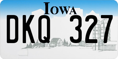 IA license plate DKQ327