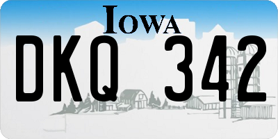 IA license plate DKQ342