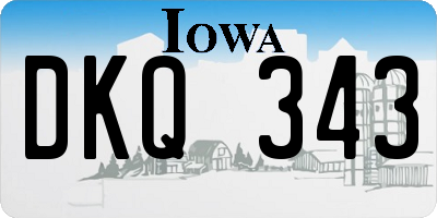 IA license plate DKQ343