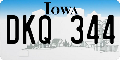 IA license plate DKQ344