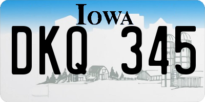 IA license plate DKQ345