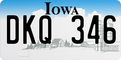 IA license plate DKQ346