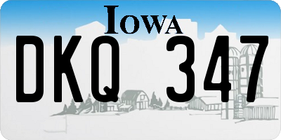 IA license plate DKQ347