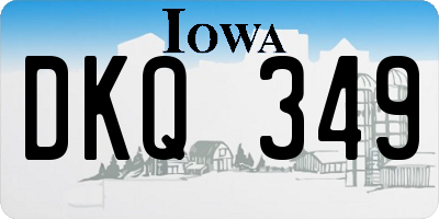 IA license plate DKQ349