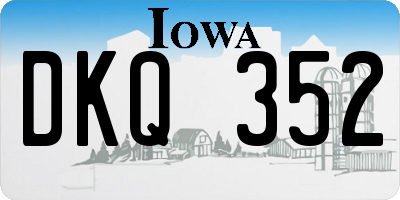 IA license plate DKQ352