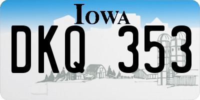 IA license plate DKQ353