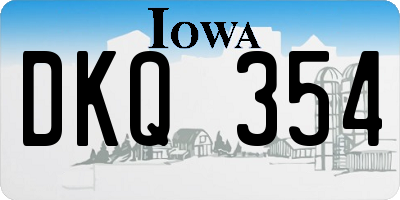 IA license plate DKQ354