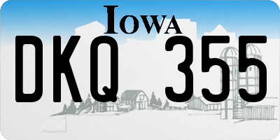 IA license plate DKQ355