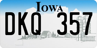 IA license plate DKQ357