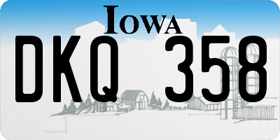 IA license plate DKQ358
