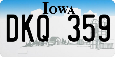 IA license plate DKQ359