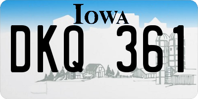 IA license plate DKQ361