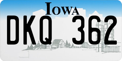 IA license plate DKQ362