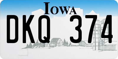 IA license plate DKQ374