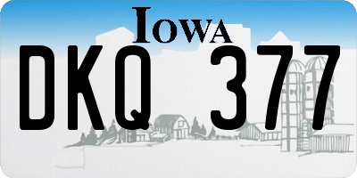 IA license plate DKQ377