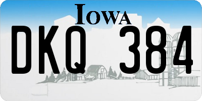 IA license plate DKQ384