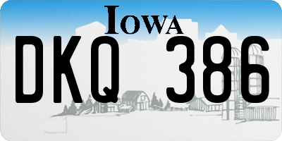 IA license plate DKQ386
