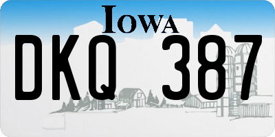 IA license plate DKQ387