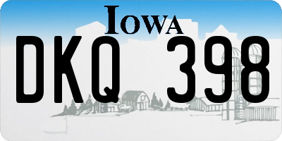 IA license plate DKQ398