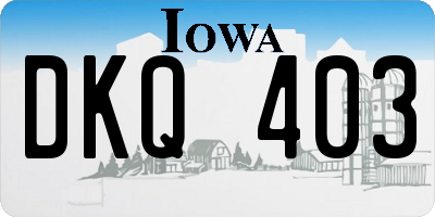 IA license plate DKQ403
