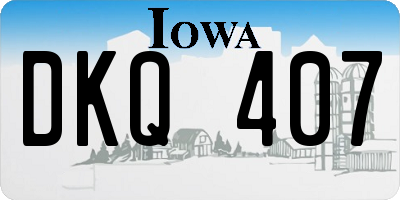 IA license plate DKQ407