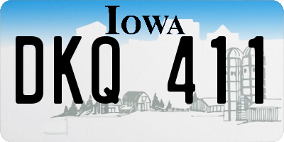 IA license plate DKQ411