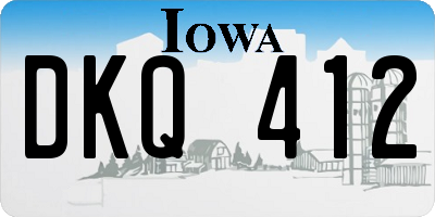 IA license plate DKQ412