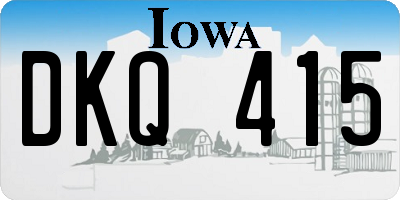 IA license plate DKQ415